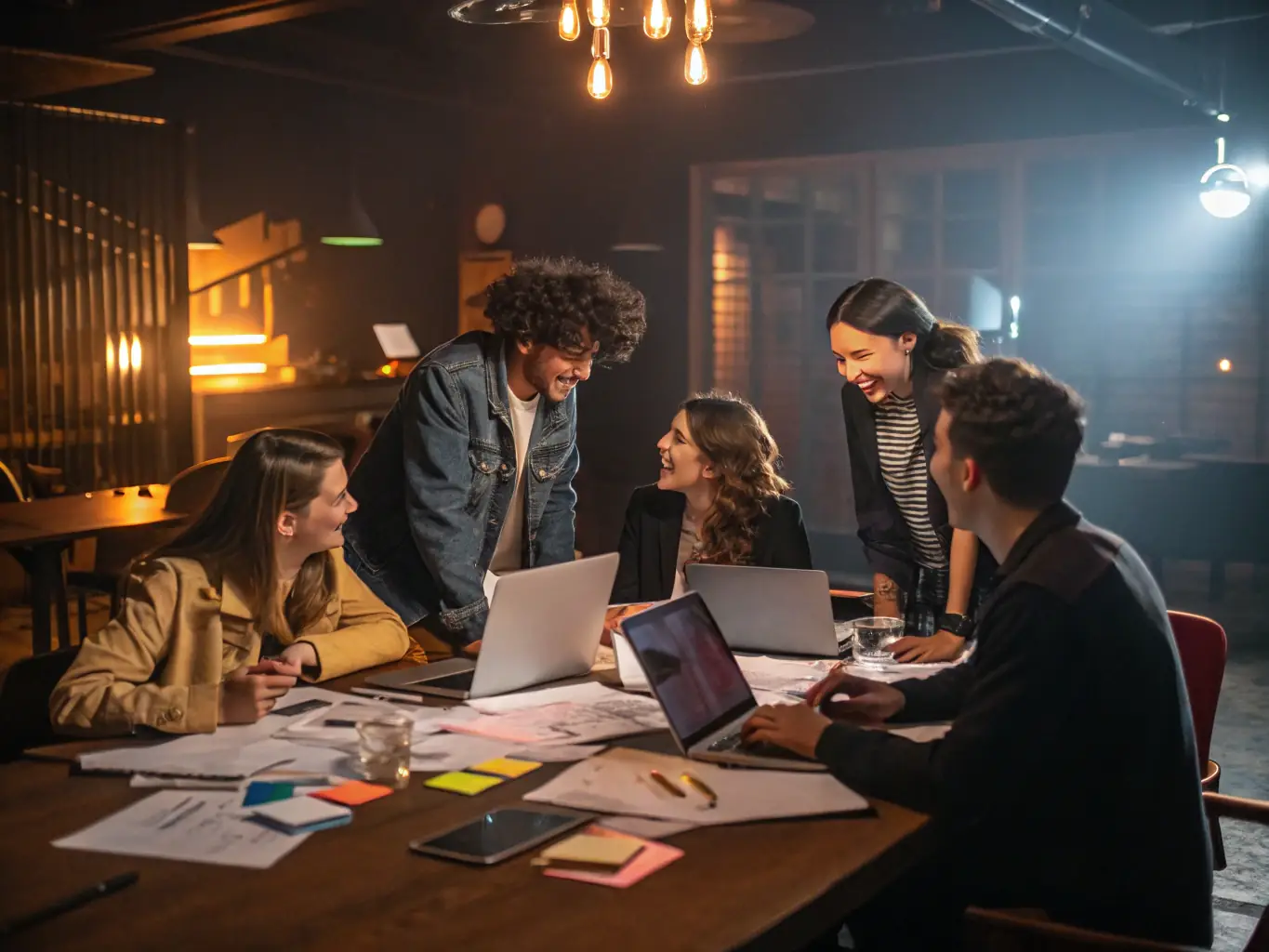 A dynamic image of young individuals engaged in a workshop or training session at a FUAJ event, highlighting skill development and collaboration.