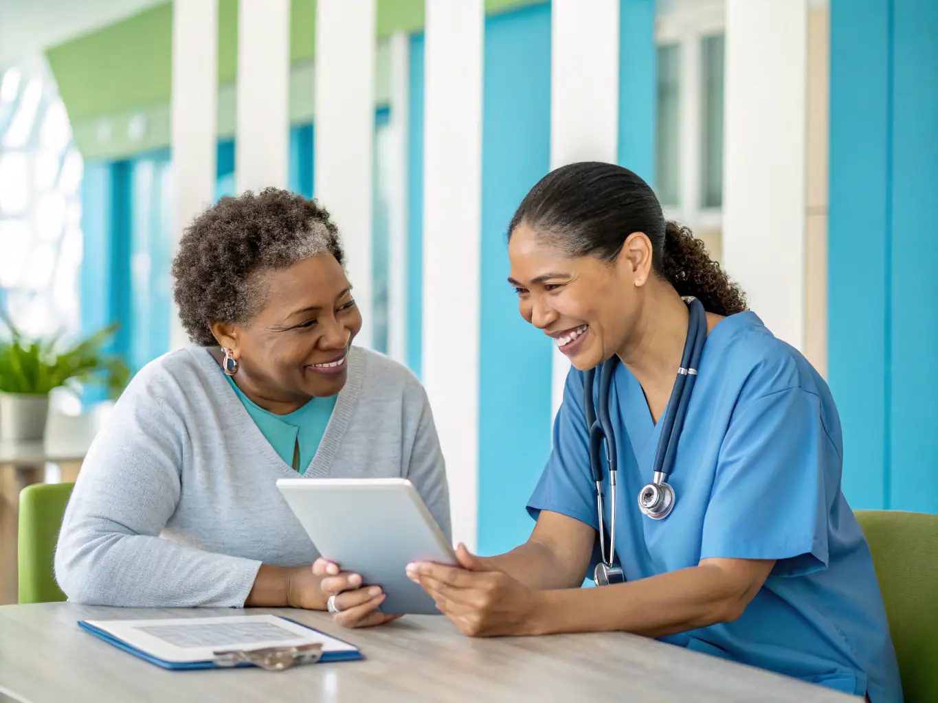 A serene image of an art therapy session in a healthcare setting, illustrating the healing and emotional benefits of A CORDA's Arts and Care projects.