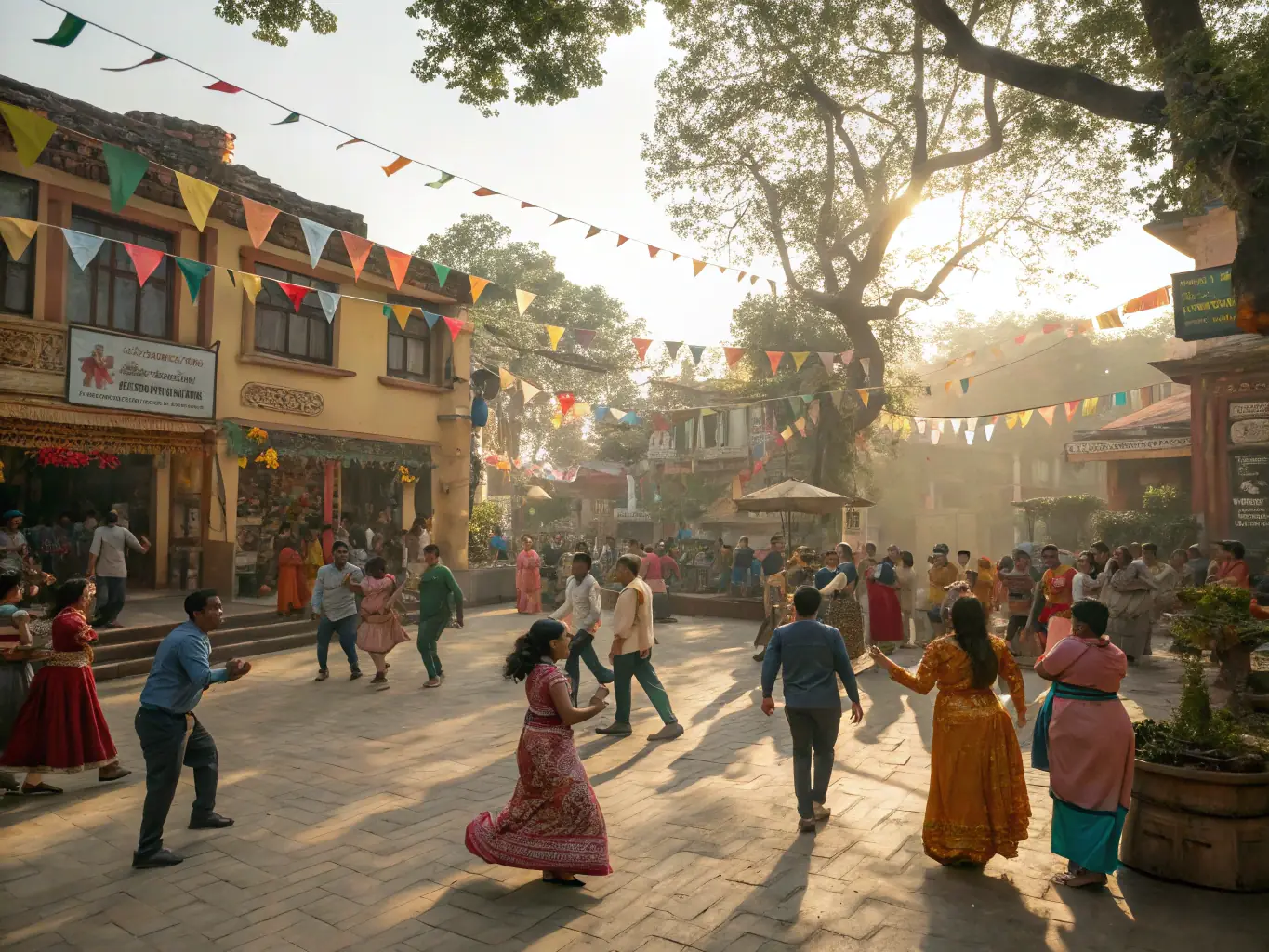 A photograph capturing the energy and excitement of the Cultural Sharing Festival, highlighting the diverse performances and community engagement.